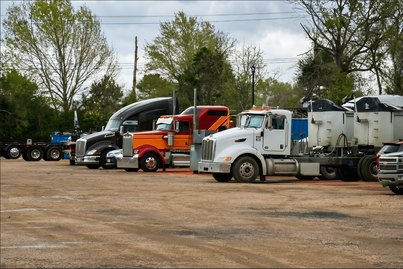Wide parking area at JC Truck Parking